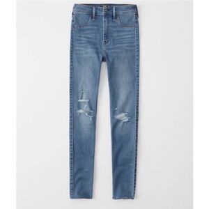 Abercrombie & Fitch Destroyed High Rise Jean Legging Skinny Jeans 4 / 27 S Short